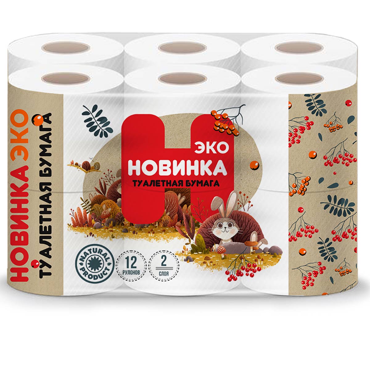 Нальчик — Туалетная бумага  «Новинка ЭКО» 2 слоя белая оптом.